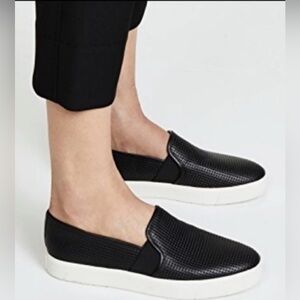 Vince Black Perforated Slip-On Flats